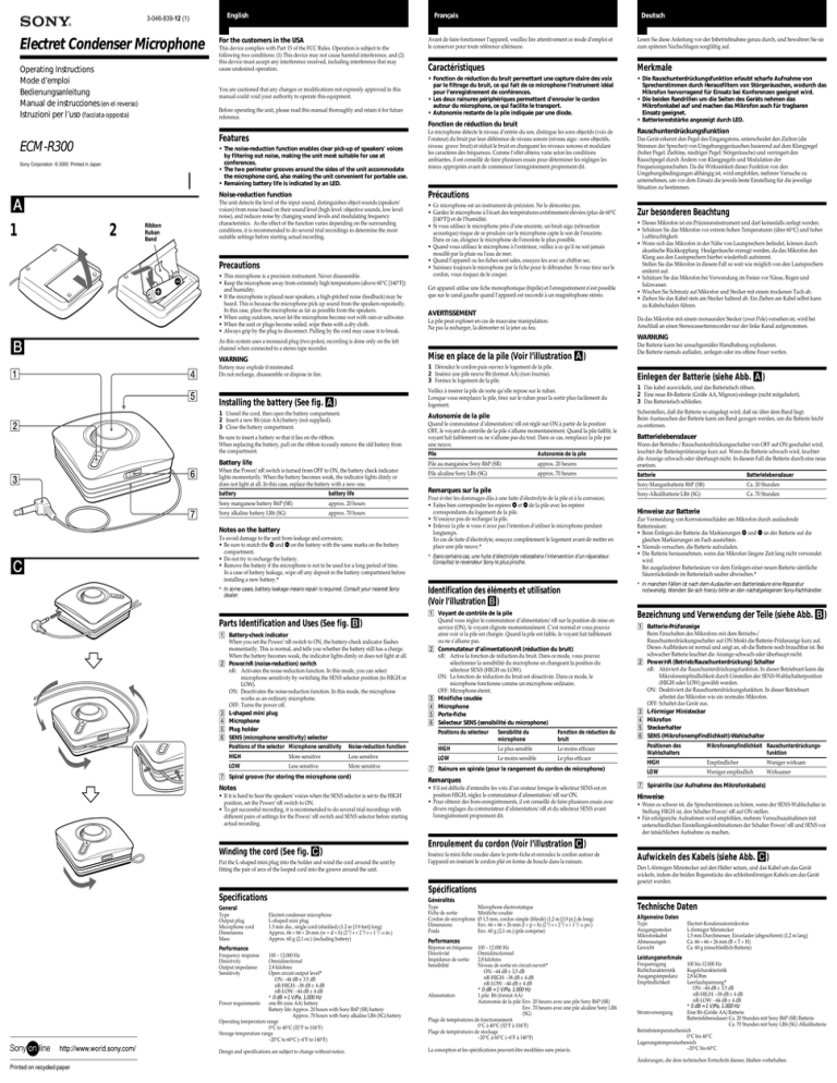 Electret Condenser Microphone Electret Condenser Microphone