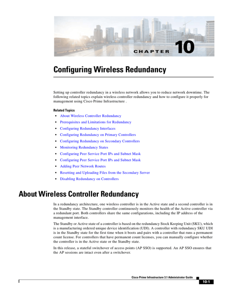 10 Configuring Wireless Redundancy 10 Configuring Wireless Redundancy