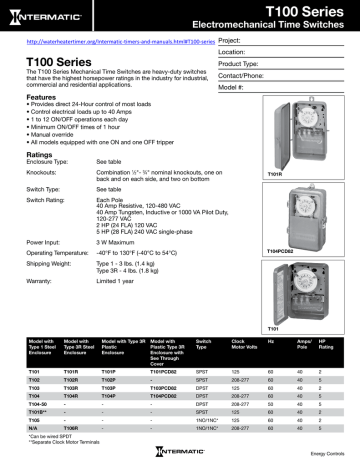 T100SpecSheet T100SpecSheet