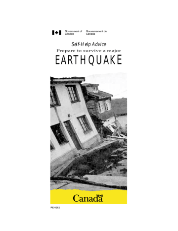 E EARTHQUAK Self-Help Advice Prepare to survive a major E EARTHQUAK Self-Help Advice Prepare to survive a major