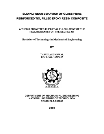 SLIDING WEAR BEHAVIOR OF GLASS FIBRE REINFORCED TiO FILLED EPOXY RESIN COMPOSITE SLIDING WEAR BEHAVIOR OF GLASS FIBRE REINFORCED TiO FILLED EPOXY RESIN COMPOSITE