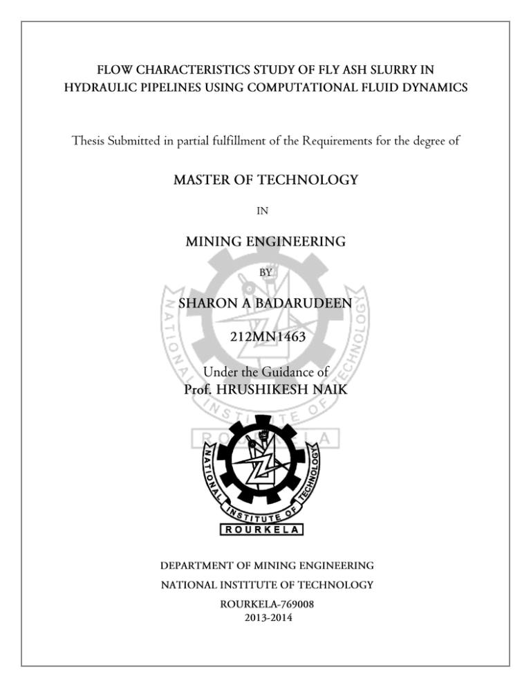 Thesis Submitted in partial fulfillment of the Requirements for the degree... Thesis Submitted in partial fulfillment of the Requirements for the degree...