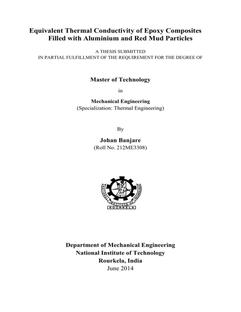Equivalent Thermal Conductivity of Epoxy Composites Equivalent Thermal Conductivity of Epoxy Composites