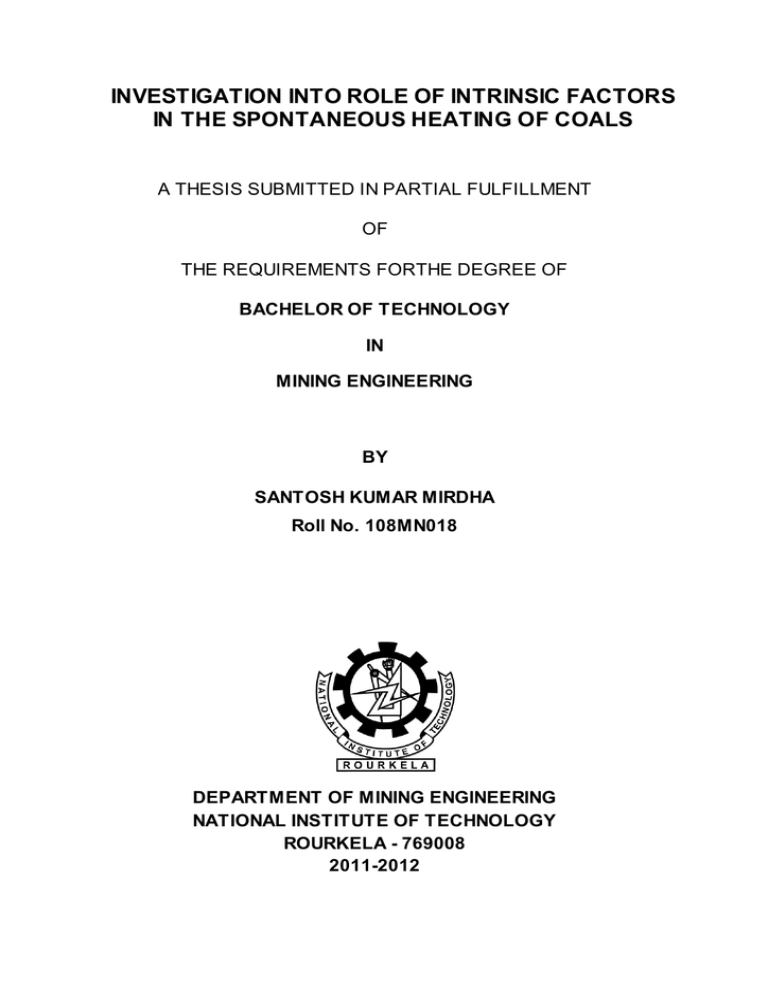 INVESTIGATION INTO ROLE OF INTRINSIC FACTORS INVESTIGATION INTO ROLE OF INTRINSIC FACTORS
