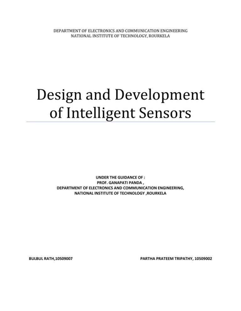 Design and Development of Intelligent Sensors Design and Development of Intelligent Sensors
