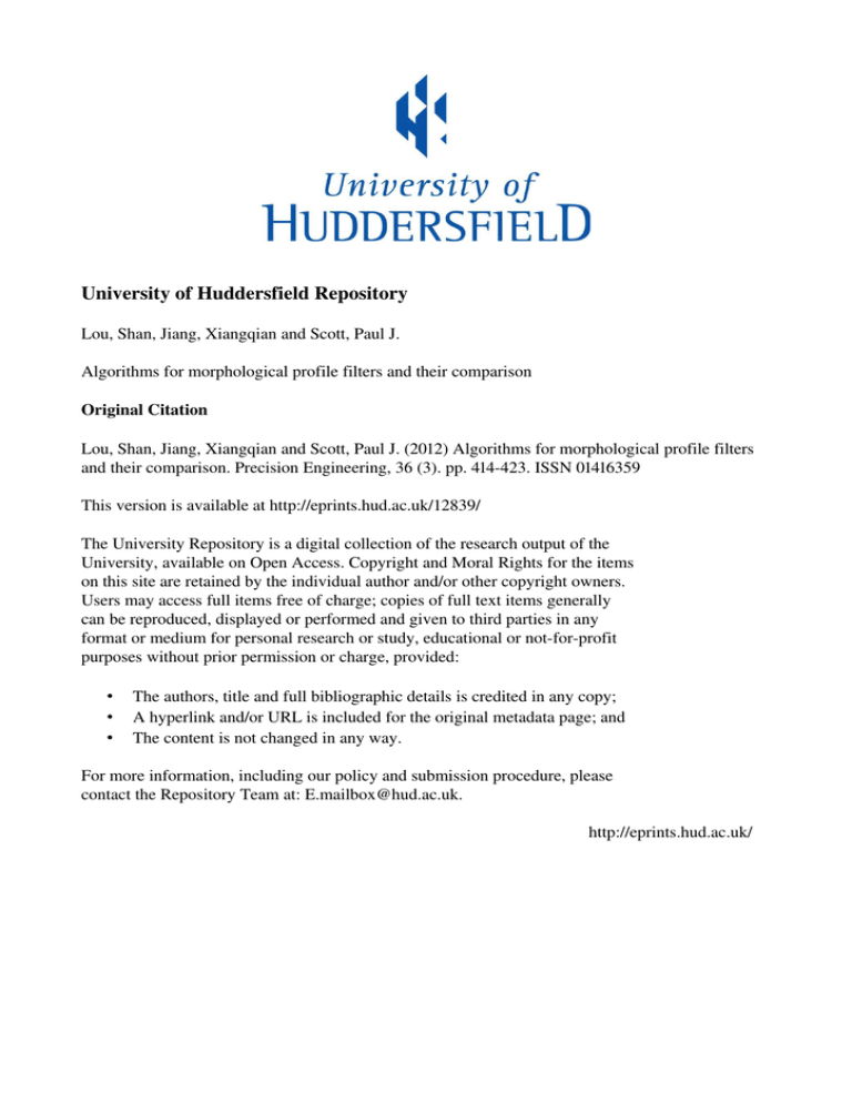 University of Huddersfield Repository University of Huddersfield Repository