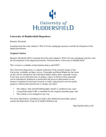 University of Huddersfield Repository University of Huddersfield Repository