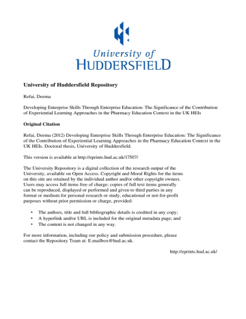 University of Huddersfield Repository University of Huddersfield Repository