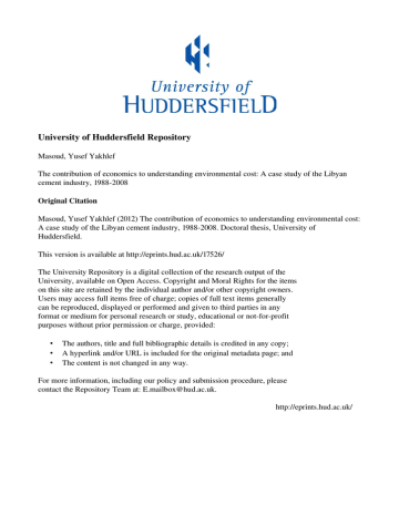 University of Huddersfield Repository University of Huddersfield Repository