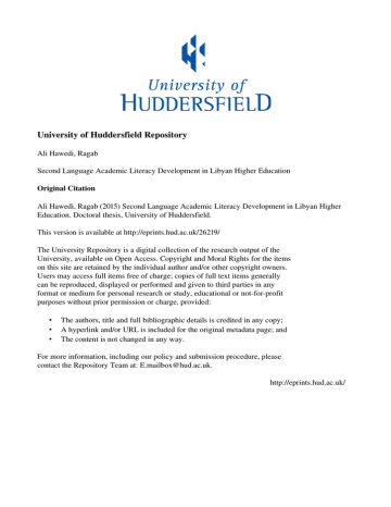 University of Huddersfield Repository University of Huddersfield Repository