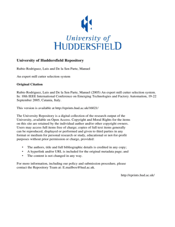 University of Huddersfield Repository University of Huddersfield Repository