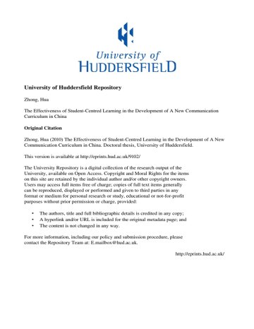 University of Huddersfield Repository University of Huddersfield Repository