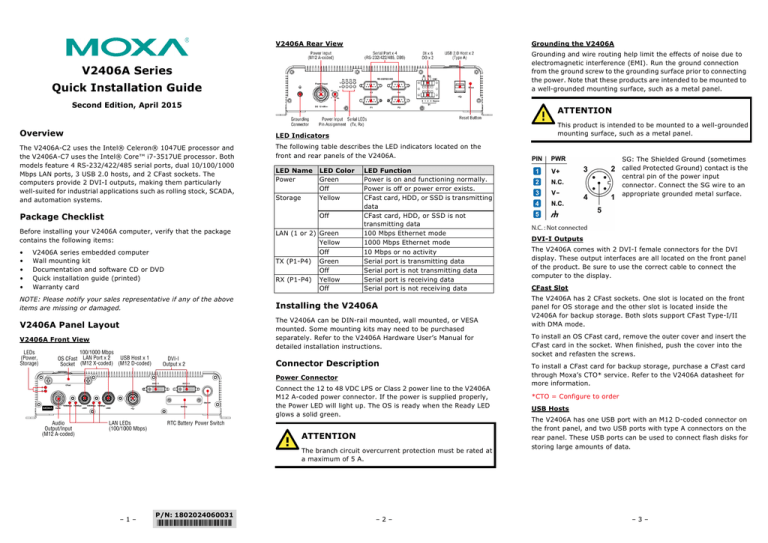 Moxa V2406A Series Quick setup guide Moxa V2406A Series Quick setup guide