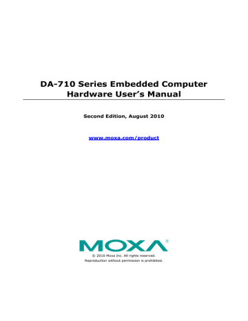 Moxa Technologies DA-710 Series User manual | Manualzz Moxa Technologies DA-710 Series User manual | Manualzz