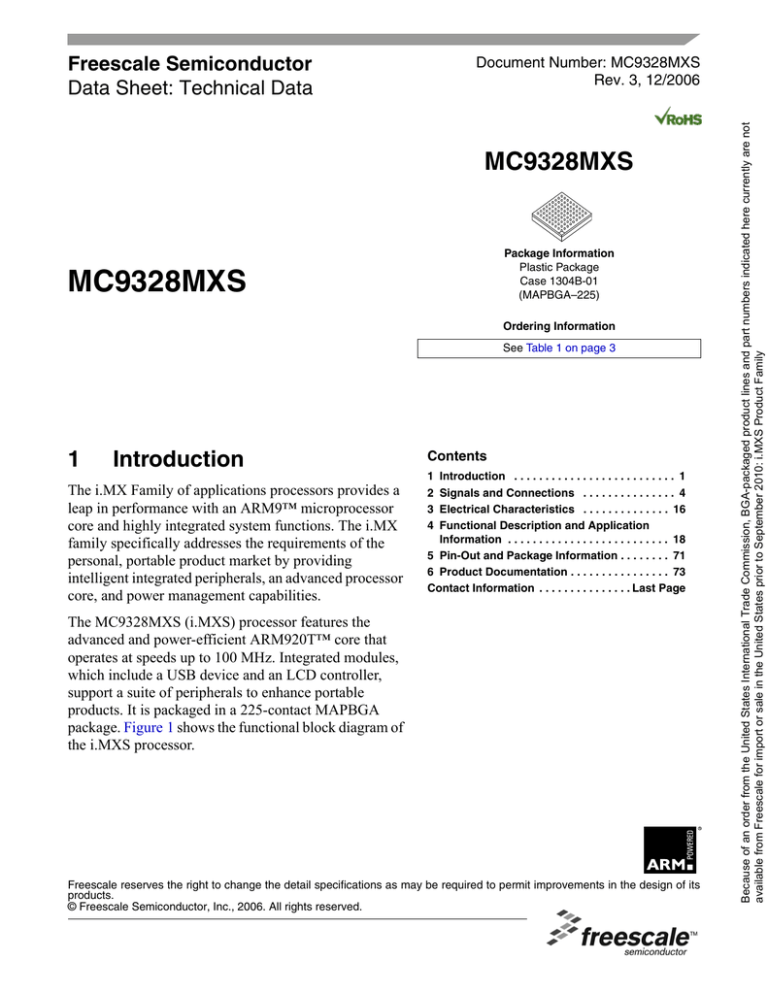 MC9328MXSVF10 скачать даташит MC9328MXSVF10 скачать даташит