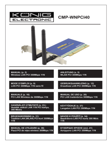 Konig Electronic CMP-WNPCI40 User manual | Manualzz Konig Electronic CMP-WNPCI40 User manual | Manualzz