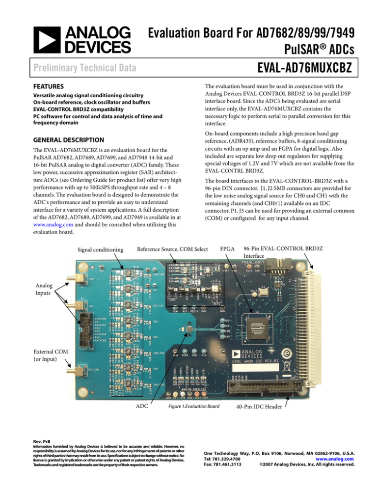 EVAL-AD7699CBZ скачать даташит EVAL-AD7699CBZ скачать даташит
