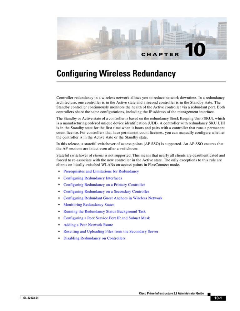 10 Configuring Wireless Redundancy C H A P T E R 10 Configuring Wireless Redundancy C H A P T E R
