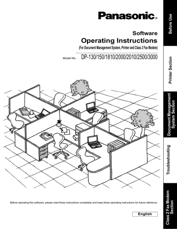 DP-130/150/1810/2000/2010/2500/3000 Operating Instructions Software DP-130/150/1810/2000/2010/2500/3000 Operating Instructions Software