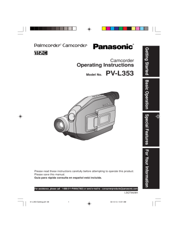 Panasonic PV-L353 Operating instructions Panasonic PV-L353 Operating instructions