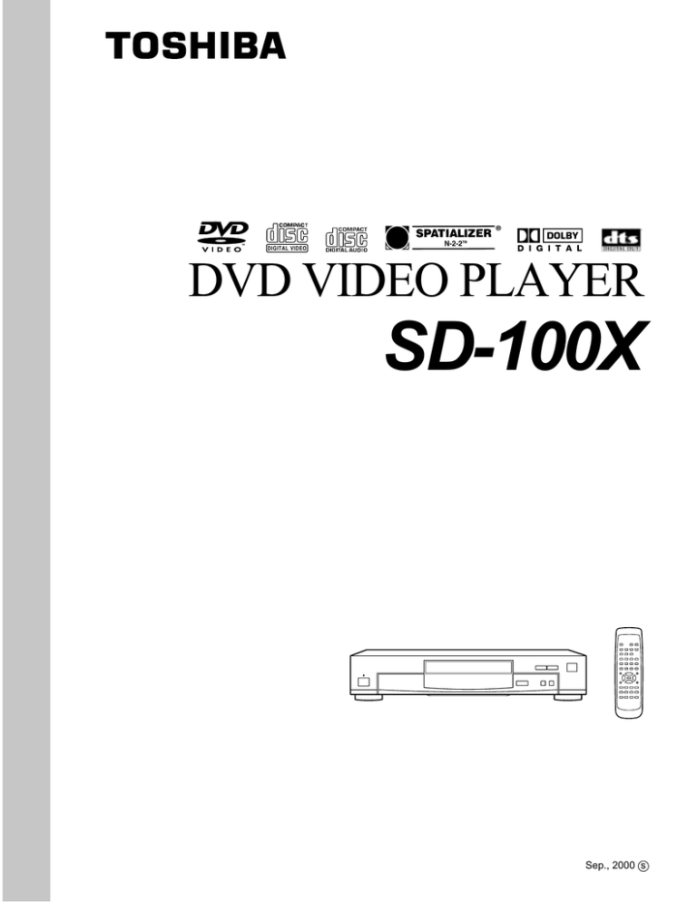 Toshiba SD-100XS User guide Toshiba SD-100XS User guide
