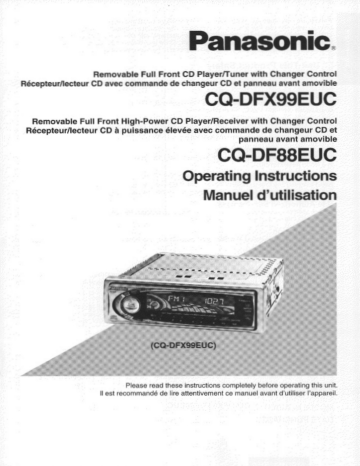 Download Panasonic owners manual CQDFX99EUC user guide Download Panasonic owners manual CQDFX99EUC user guide