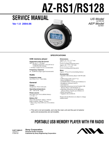 Aiwa AZ-RS1 Service manual | Manualzz