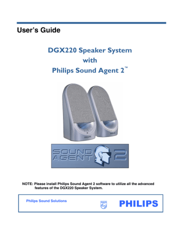 User’s Guide DGX220 Speaker System with User’s Guide DGX220 Speaker System with