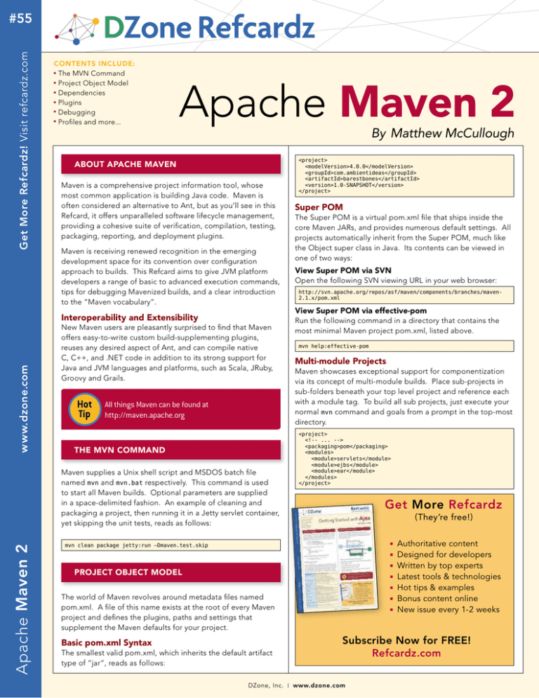 Apache Maven 2 By Matthew McCullough #55 Apache Maven 2 By Matthew McCullough #55