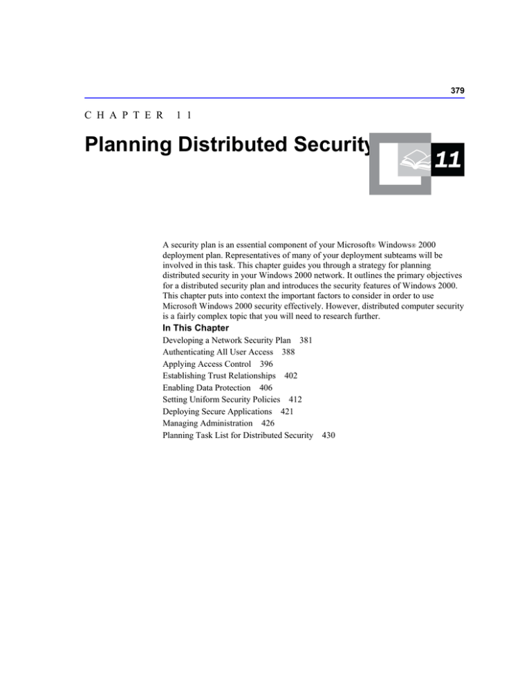 Planning Distributed Security Planning Distributed Security