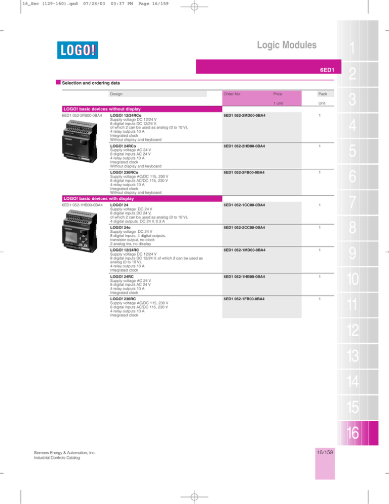 Logic Modules ■ 6ED1 Logic Modules ■ 6ED1