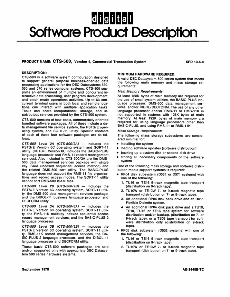 Product Software Description ~DmDDmD Product Software Description ~DmDDmD