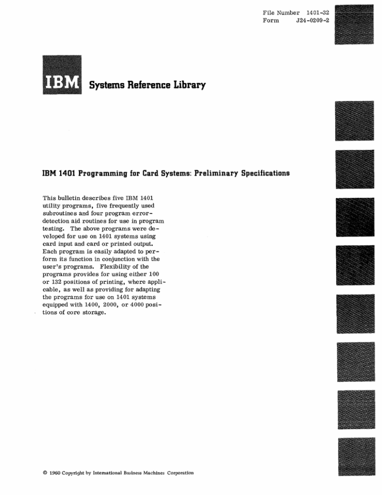 Systems Reference Library Systems Reference Library