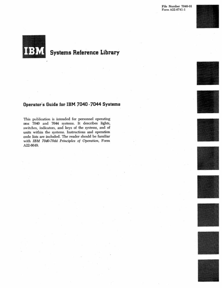 Systems Reference Library Systems Reference Library