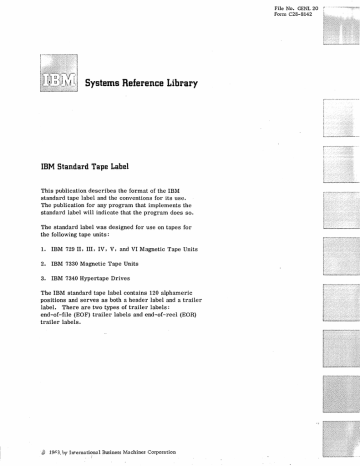 Systems Reference Library Systems Reference Library