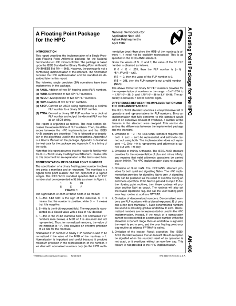 A Floating Point Package for the HPC A Floating A Floating Point Package for the HPC A Floating