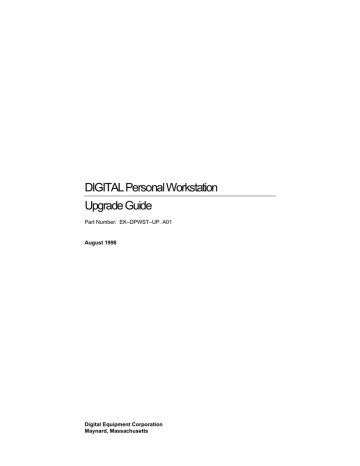 Digital Equipment DIGITAL Personal Workstation Upgrade Manual | Manualzz Digital Equipment DIGITAL Personal Workstation Upgrade Manual | Manualzz