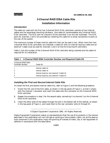 dt 3-Channel RAID EISA Cable Kits Installation Information Introduction dt 3-Channel RAID EISA Cable Kits Installation Information Introduction