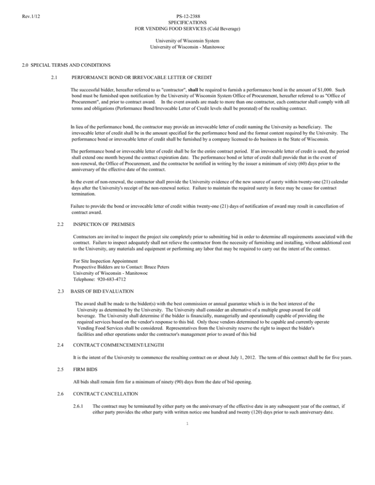 Rev.1/12 PS-12-2388 SPECIFICATIONS Rev.1/12 PS-12-2388 SPECIFICATIONS