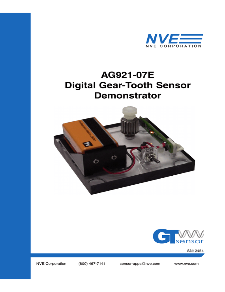 AG921-07E Digital Gear-Tooth Sensor Demonstrator AG921-07E Digital Gear-Tooth Sensor Demonstrator
