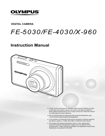 FE-5030/FE-4030/X-960 Instruction Manual DIGITAL CAMERA | Manualzz