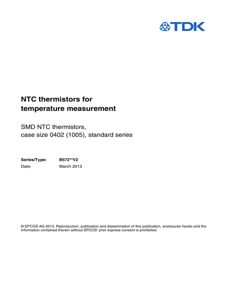 NTC thermistors for temperature measurement SMD NTC thermistors, NTC thermistors for temperature measurement SMD NTC thermistors,
