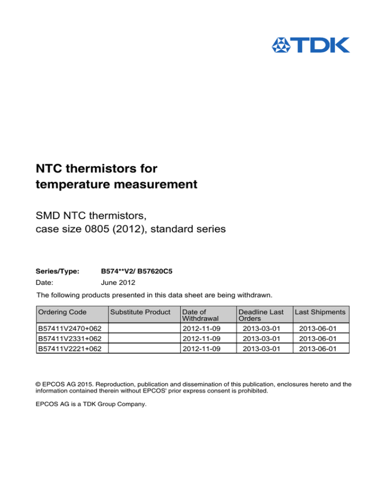 NTC thermistors for temperature measurement SMD NTC thermistors, NTC thermistors for temperature measurement SMD NTC thermistors,