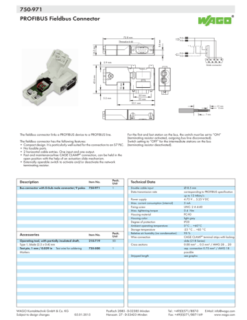 11 750-971 PROFIBUS Fieldbus Connector 635 11 750-971 PROFIBUS Fieldbus Connector 635