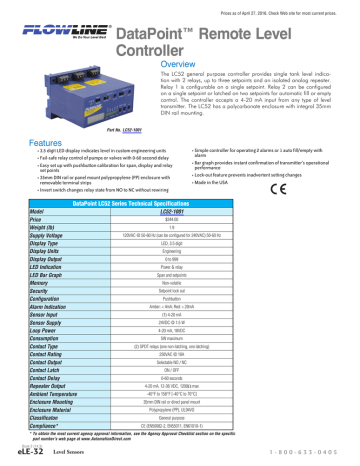 DataPoint™ Remote Level Controller Overview DataPoint™ Remote Level Controller Overview