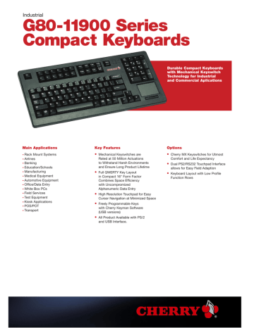 G80-11900 Series Compact Keyboards Industrial | Manualzz