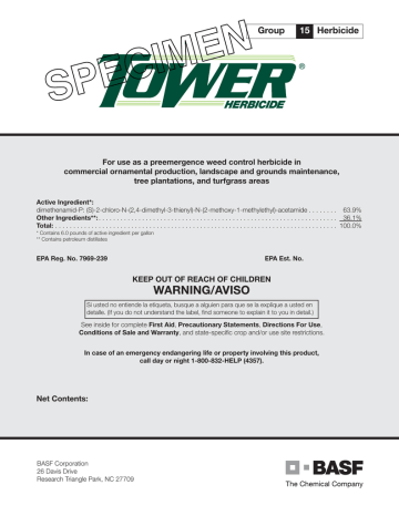 Group Herbicide 15 Group Herbicide 15