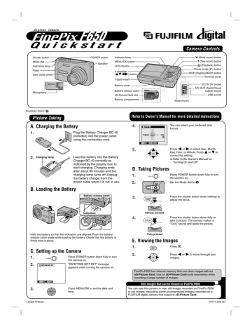Fujifilm FinePix F650 Quick Start | Manualzz