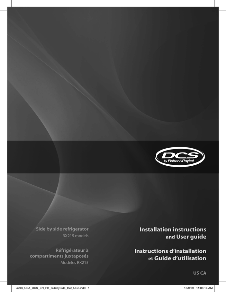 Installation instructions User guide Instructions d’installation Guide d’utilisation Installation instructions User guide Instructions d’installation Guide d’utilisation