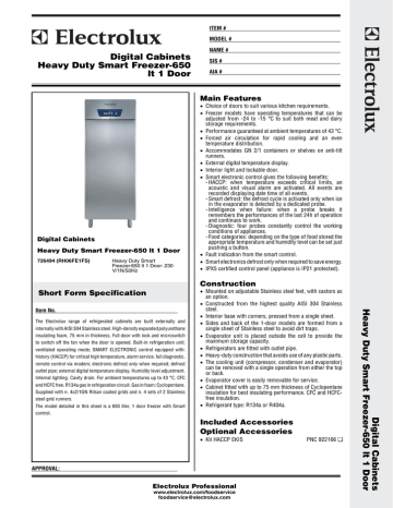 Electrolux 726494 (RH06FE1FS) Datasheet Electrolux 726494 (RH06FE1FS) Datasheet